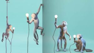 SELETTI GAMBULA MONKEY LAMP SCIMMIA BIANCA