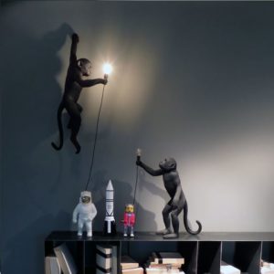 SELETTI GAMBULA MONKEY LAMP SCIMMIA NERA